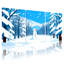 «Winter forest Snowy Forest Winter Scene with Snowman», ensemble de 3 impressions sur toile-94774834
