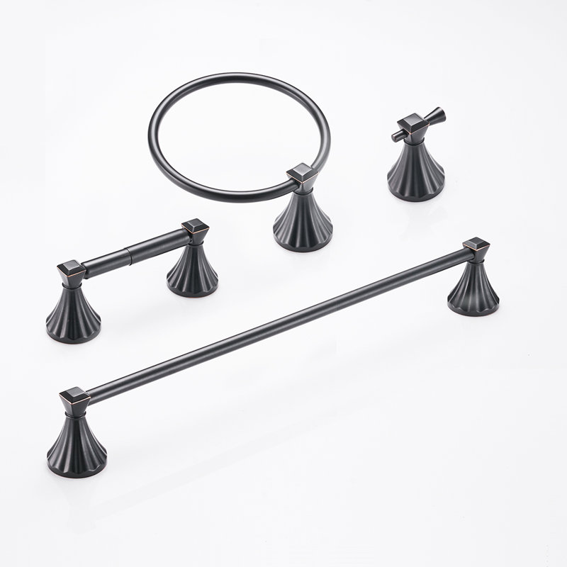 Ensemble de quincaillerie de salle de bain 4 pièces, Bronze huilé