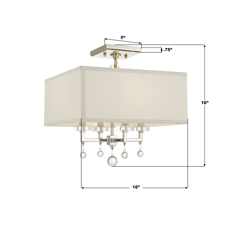 McCook Semi Flush Mount, Nickel