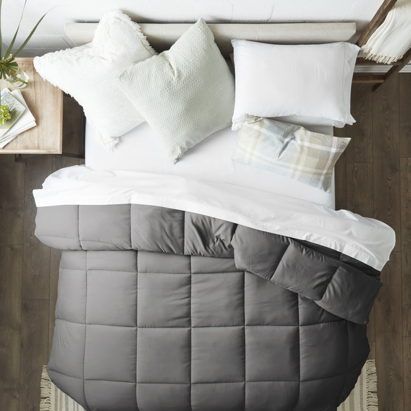 Gray Twin Down Alternative Microfiber Comforter Set