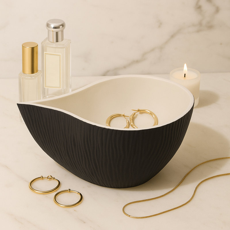 Bol décoratif texturé Teardrop pour la décoration intérieure - Décoration moderne pour tablette ou comptoir de cuisine