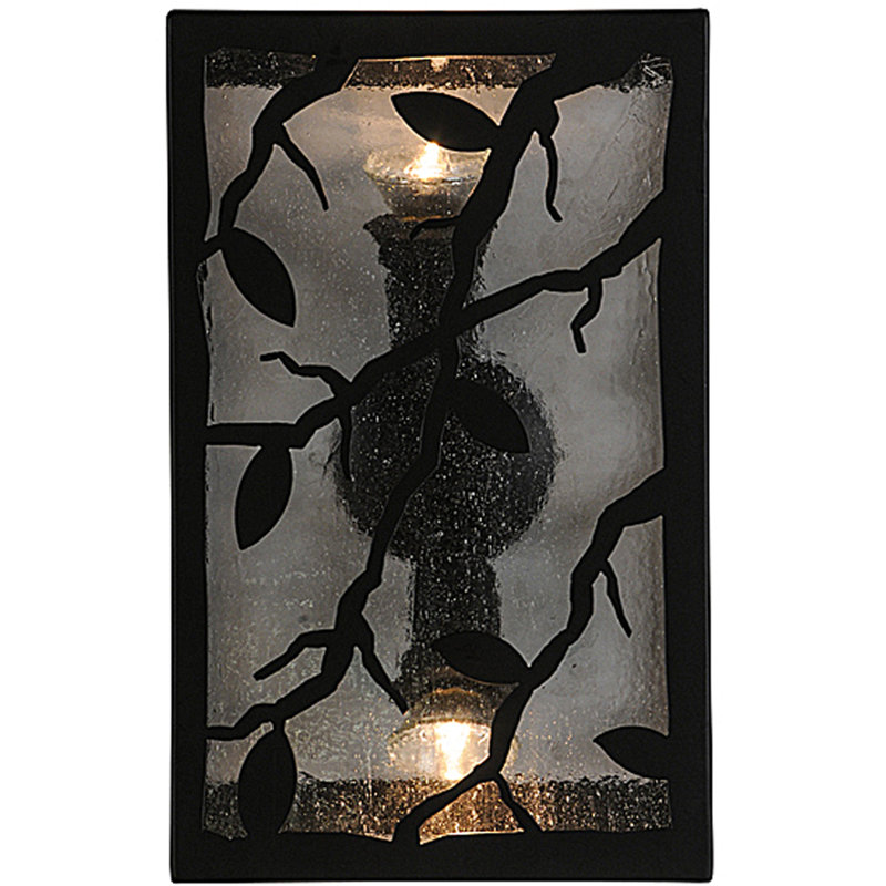 Rustic Black Dimmable 2-Light Energy Star Wall Sconce