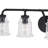Akini 4-Light 30.5 inch Wide Matte Black Industrial Bathroom Vanity Lighting Fixture, Clear Glass Shade, Dimmable, LED Compatible, Over the Mirror Mounted Steel Wall Sconce-409357286