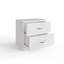 Brendle 2 Drawer Bedside Table Nightstand. High Gloss Front with Chrome Handles, Scratch Resistant.-39703070