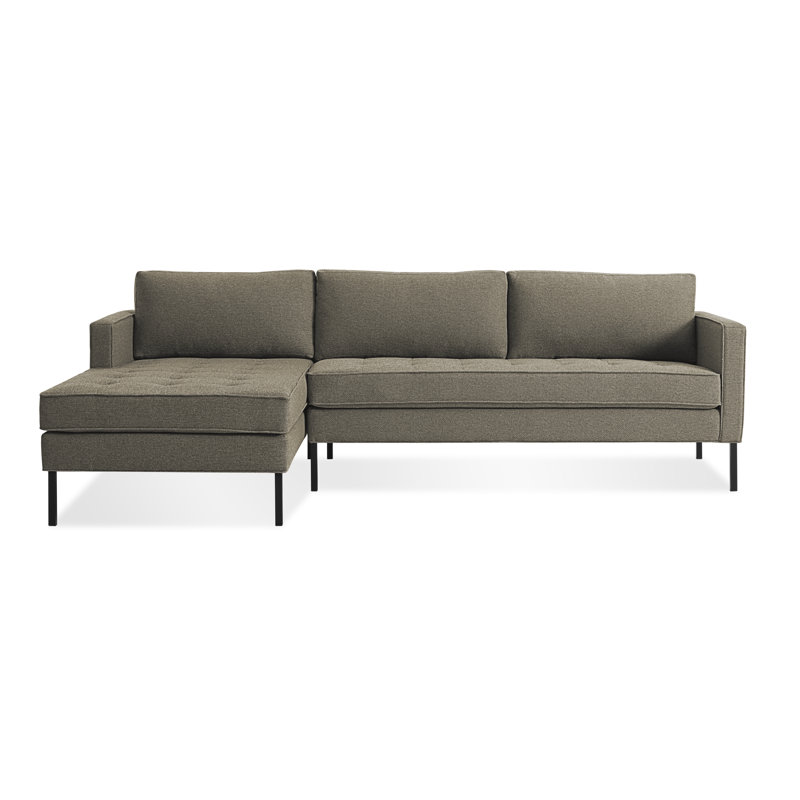 Paramount Chaise Sectional, Sanford Ceramic Crossweave, Black, Left Hand Facing