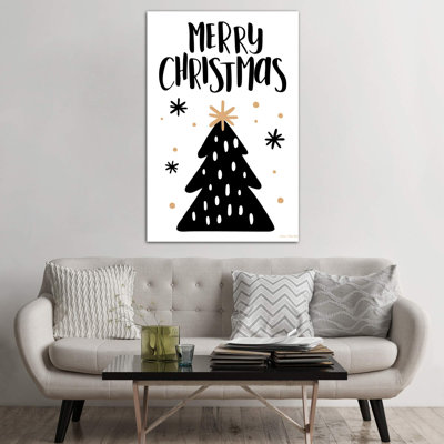 Merry Christmas Tree by Seven Trees Design - Wrapped Canvas Print