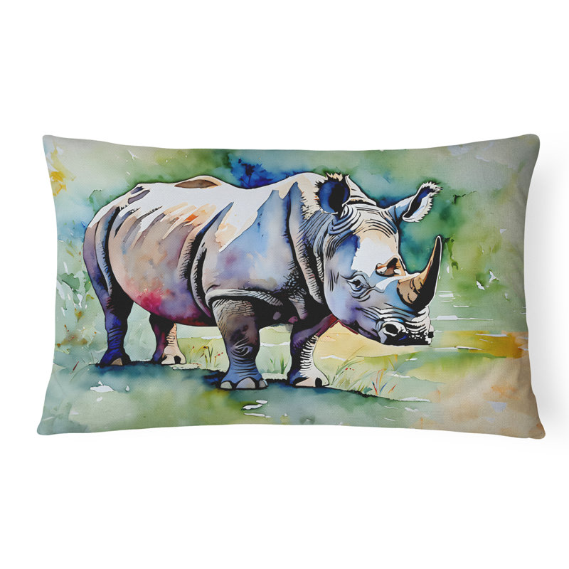 Rhinoceros Throw Pillow