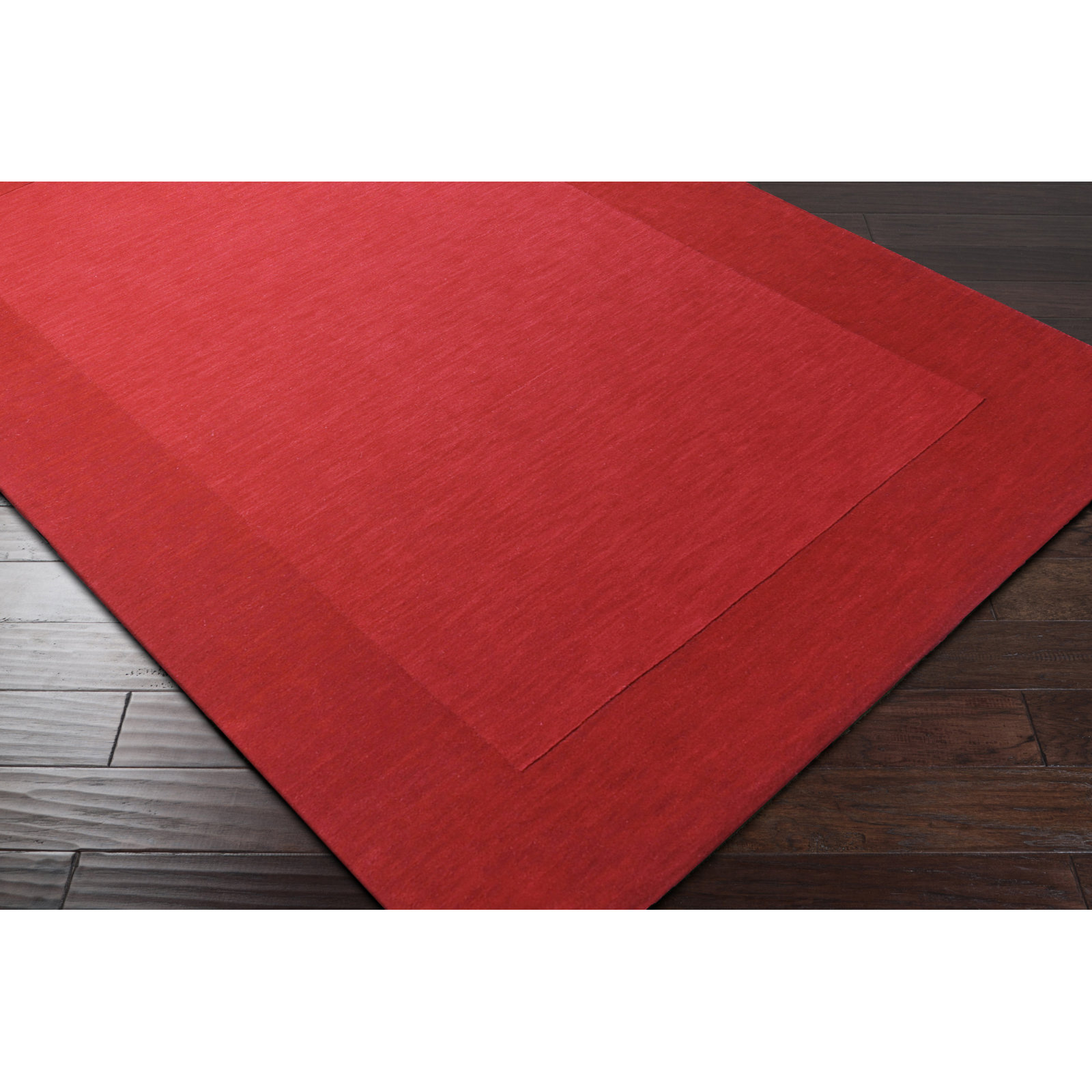 Dolma Red Scarlet Hand-Loomed Wool Rug, Rectangle 2' x 3'