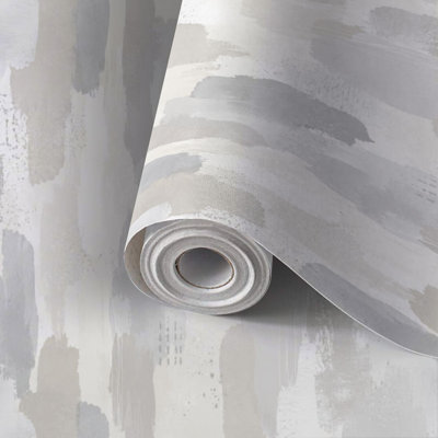 Peel and Stick Wallpaper Contact Paper Plaster wall seamless brush stroke grunge concrete 3d Self Adhesive and Removable 24in x 118in(60x300cm)