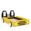 Lit plateforme en forme de voiture de course, format simple, avec roulettes-465035522