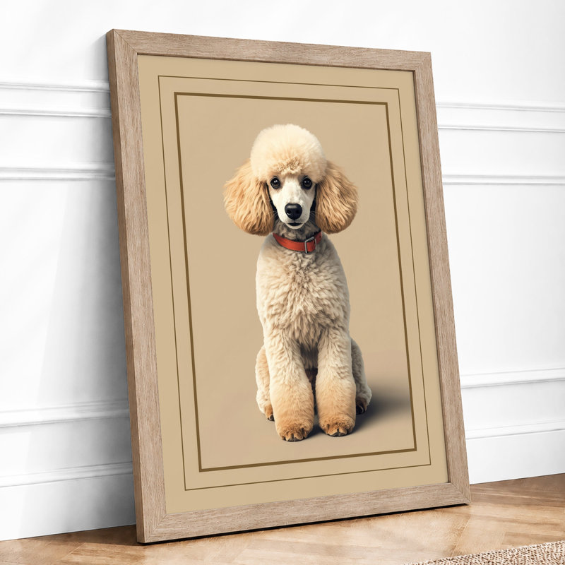 Poodle Portrait Vintage - Print, A1 - 84.1 x 59.4 cm, Oak