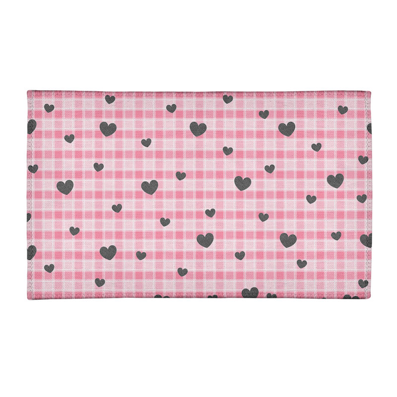 Tapis noir/rose fait main, Rectangle 2 pi x 3 pi