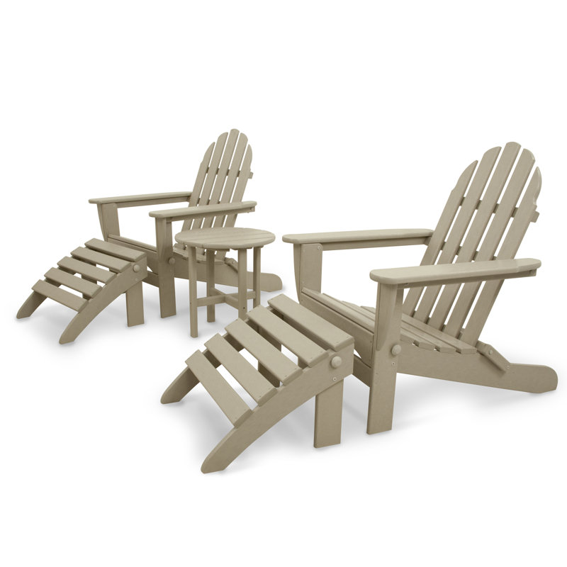 Ensemble Adirondack pliant 5 pièces POLYWOOD Classics, Sable