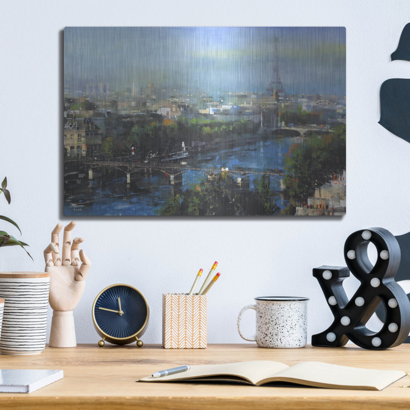 "Pont piétonnier de Paris" par Mark Lague, H 12 po x l 16 po