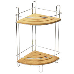 JumblWare Bamboo Shower Caddy, 11.7 x 26.8 Hanging 3-Tier Suction