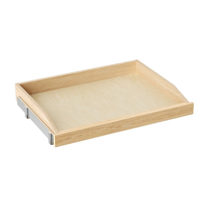 Single Pull-Out Cabinet Organizer 28.5"W x 21"D, Soft-Close Slide-Out Drawer Shelf for Base Kitchen Cabinets, Wood Finish Storage Solution