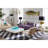 Rectangle Checkered Handmade Flatweave Wool Area Rug in Black/White-86475968