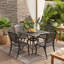 Ensemble de salle à manger d'extérieur 5 pièces avec structure en aluminium moulé, chaises en maille, mobilier de patio résistant aux intempéries