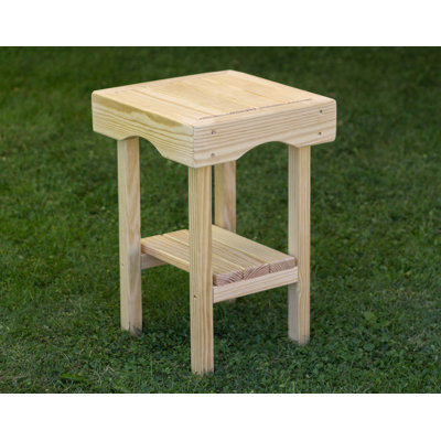 Rectangular Pine Outdoor Side Table , in. W in. D