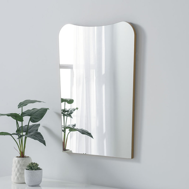 Aksa Asymmetrical Wall Mirror, Gold