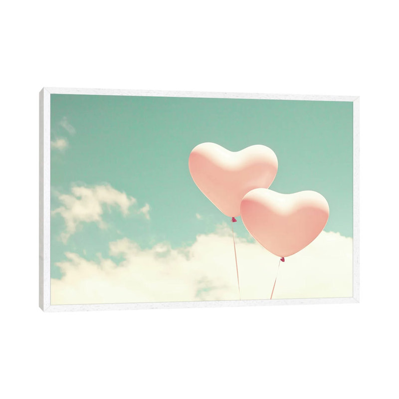 Happy Love by Caroline Mint - Print on Canvas, 66.04 cm H x 45.72 cm W, White Framed