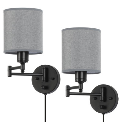 Bras pivotant noir 1 lumière