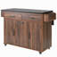Îlot de cuisine avec armoire de rangement pour poubelle, chariot de cuisine avec abattant, support à épices, porte-serviettes et tiroir, îlot de cuisine sur roulettes avec tablette réglable