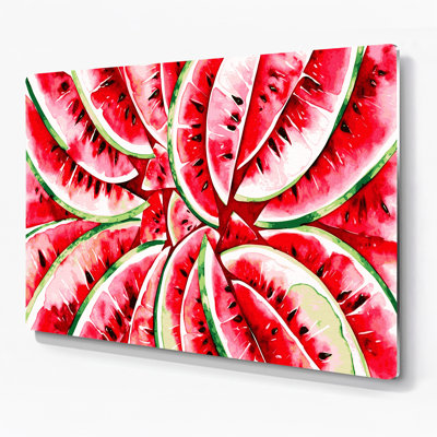 Fruit Watermelon Seedless Pink Metal Wall Art