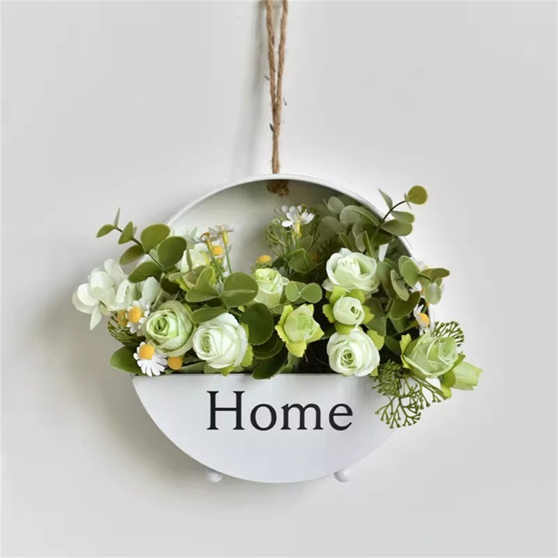 Couronne de linteau artificielle à fleurs séchées
