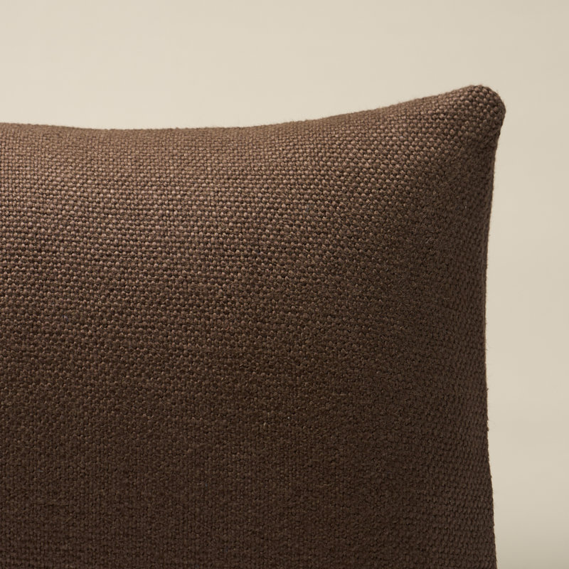 Franc Linen  Lumbar Pillow, 12"H x 16"W, Brown, Rectangular