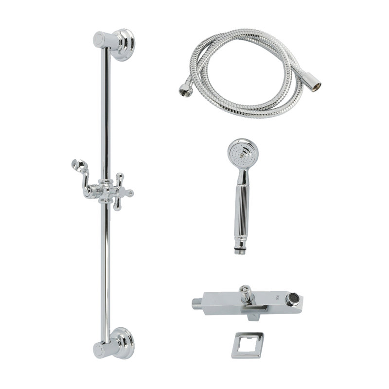 Kingston Brass Made To Match Shower System With Slide/Grab Bar And Hand Shower, Polished Chrome