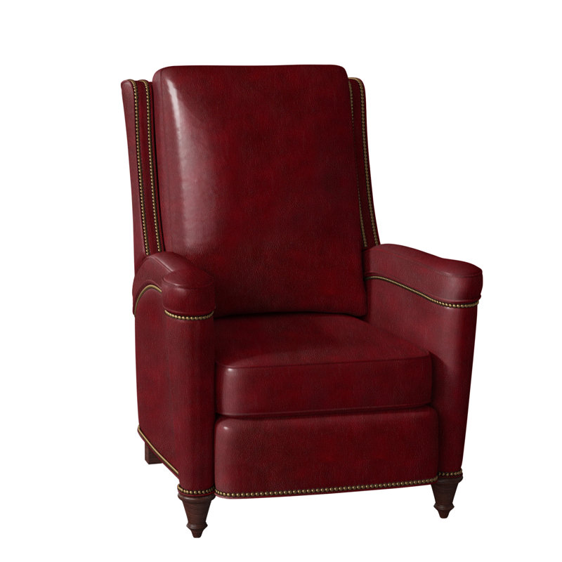 Mayes Recliner, Aspen Lenado Brown Genuine Leather, Mahogany, French Natural