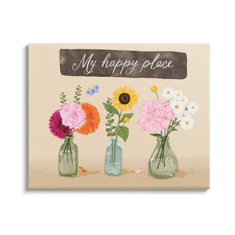 " My Happy Place Bouquets " by Be Ni La, 16" H x 20" W x 1.5" D