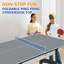 Plateau de table de tennis de table pliable et portable de 9 pi noir pour jeux d'intérieur-136216069-136216072