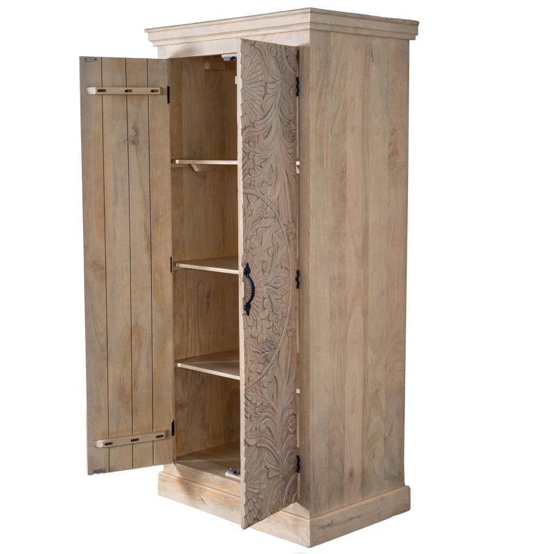 Wycomb Solid Wood Armoire, Light Brown