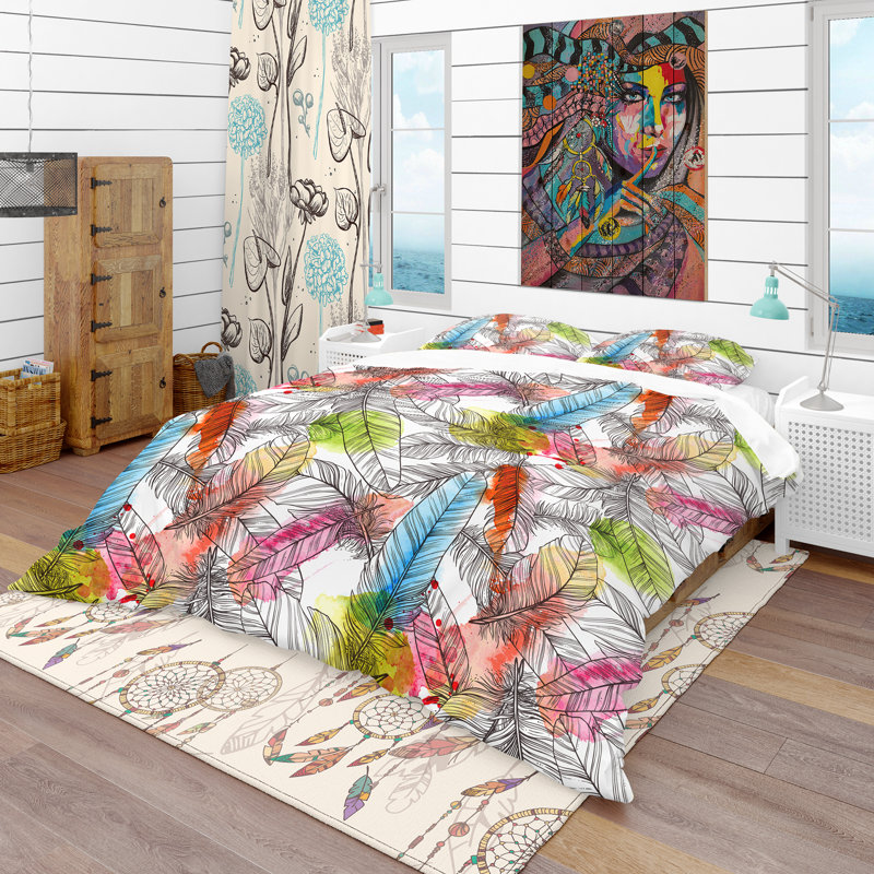 Ensemble de housse de couette moderne en microfibre blanche et moderne, Housse simple + 1 taie décorative