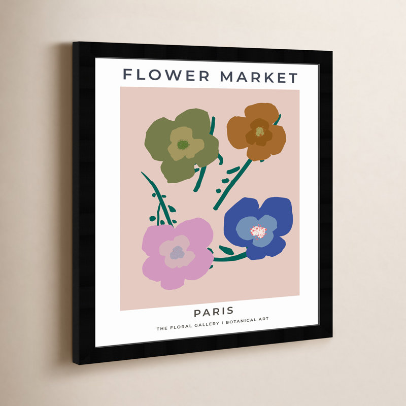 «Paris Flower Market» par Joss & Main - reproduction de cadre photo, Noir, H 32 po x l 26 po