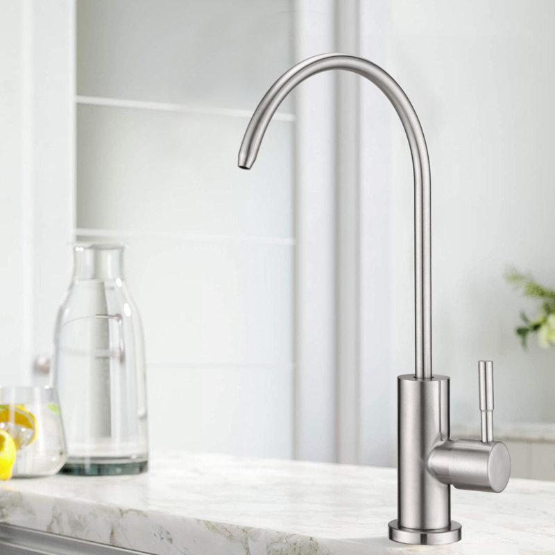 Stainless Steel Drinking Tap - No Drip, 360 Swivel, , Stylish High Faucet Rotation, Dirt, Corrosion, Brushed Nickel