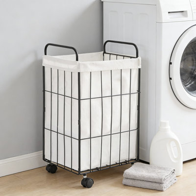 Heavy-Duty Rolling Laundry Hamper With Lockable Wheels And Detachable Liner - Folding Storage Basket With Handles For Clothes, Toys, And Home Organization