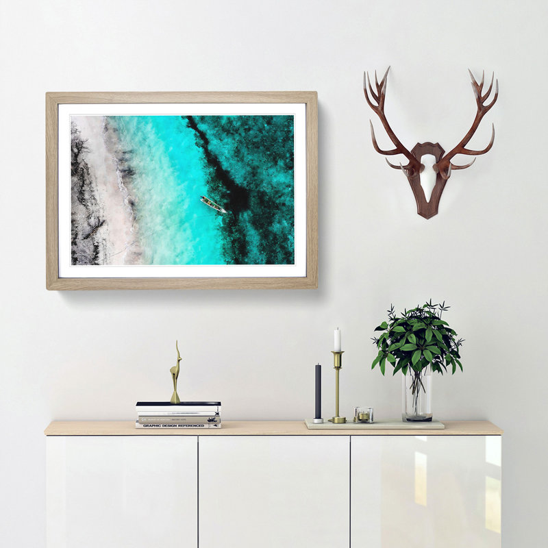 Above Atauro Island - Picture Frame Painti, 24cm H x 33cm W x 2cm D, Oak