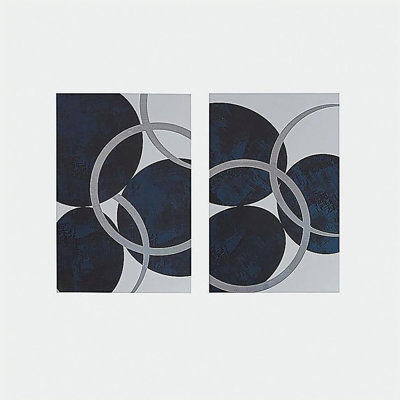 Ensemble de 2 toiles abstraites argentées