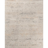 High-Quality Hand-Knotted Beige And Grey Area Rug