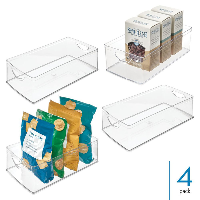 Ensemble de 4 bacs de rangement pour armoires de cuisine iDesign - Transparent