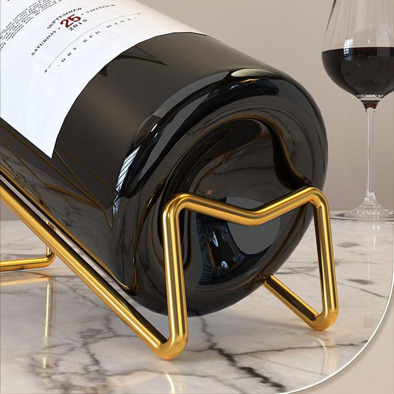 Support à vin 2 pièces autoportant en métal pour porte-bouteilles