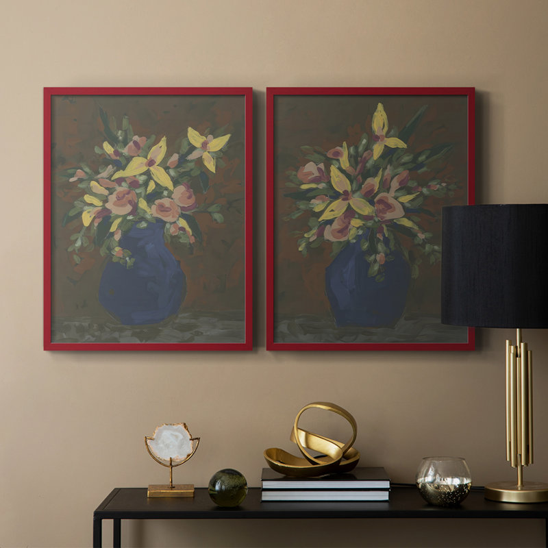 «Dark Bouquet I», reproduction encadrée de qualité supérieure - prête à être accrochée - aucun clou requis - aucun clou requis