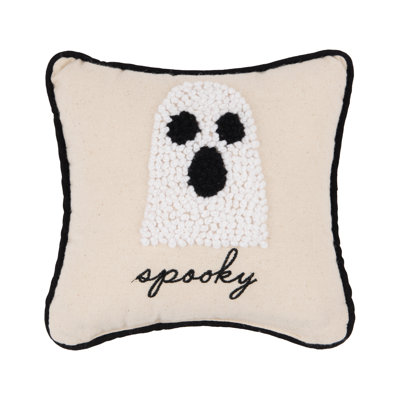 Pumpkin Jack-O-Lantern French Knot Halloween Throw Pillow