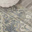Pavel Distressed Medallion Low-Pile Machine-Washable Blue/Cream Rug-167430536