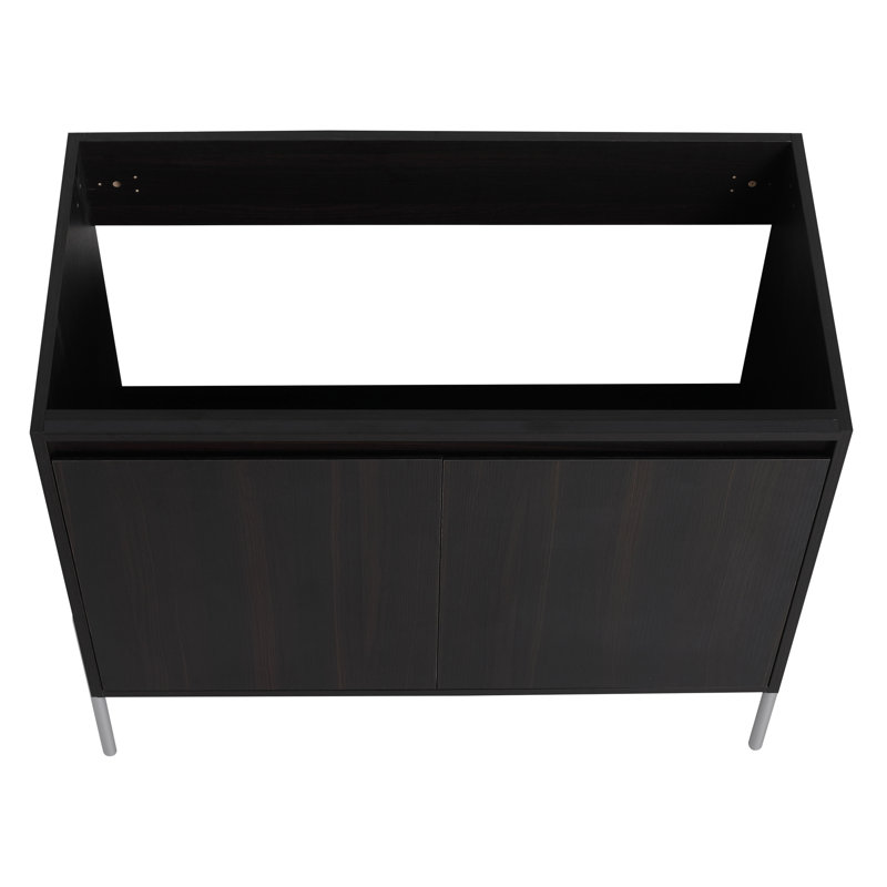 Meuble-lavabo sur pied 36 po, chêne foncé - armoire spacieuse, 36"