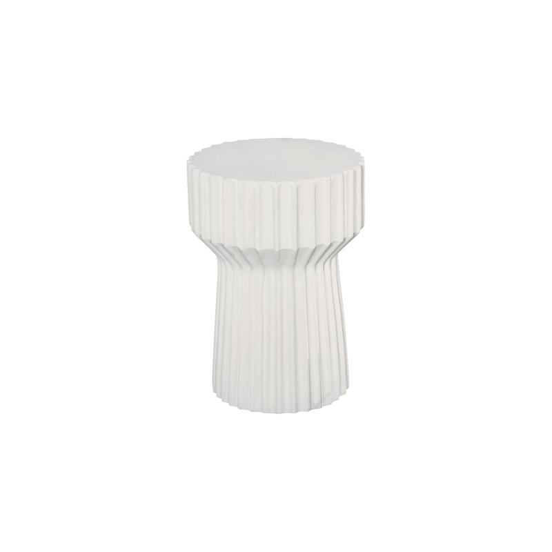 Vetra Stone Side Table, Off White