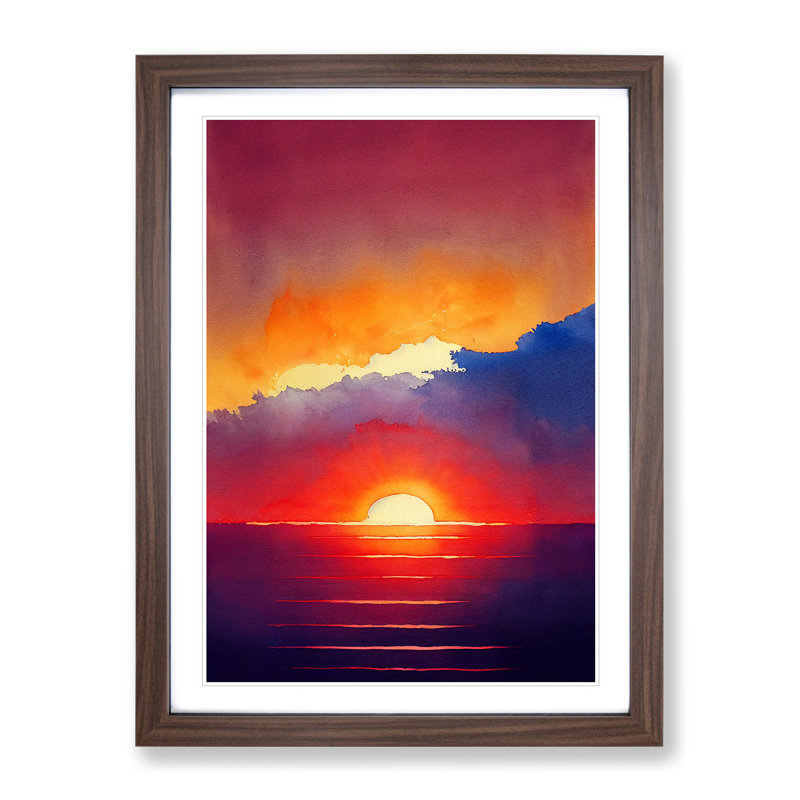 The Daring Sunset - Framed Print, Walnut Framed, 46cm H x 34cm W x 2cm D